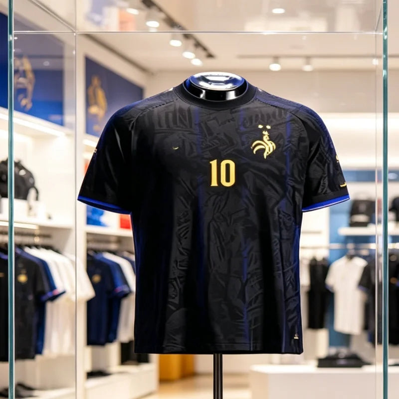 Camiseta Mbappé Nº10 – Negro y Dorado